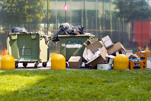 Professional waste clearance team at a construction site