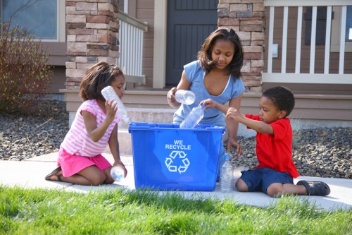 Recycling bins and materials for waste sorting