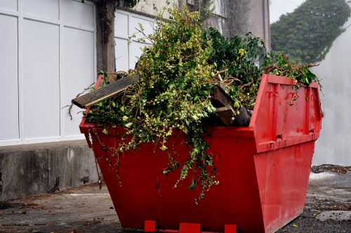 Recycling center processing old furniture in Tower Hamlets